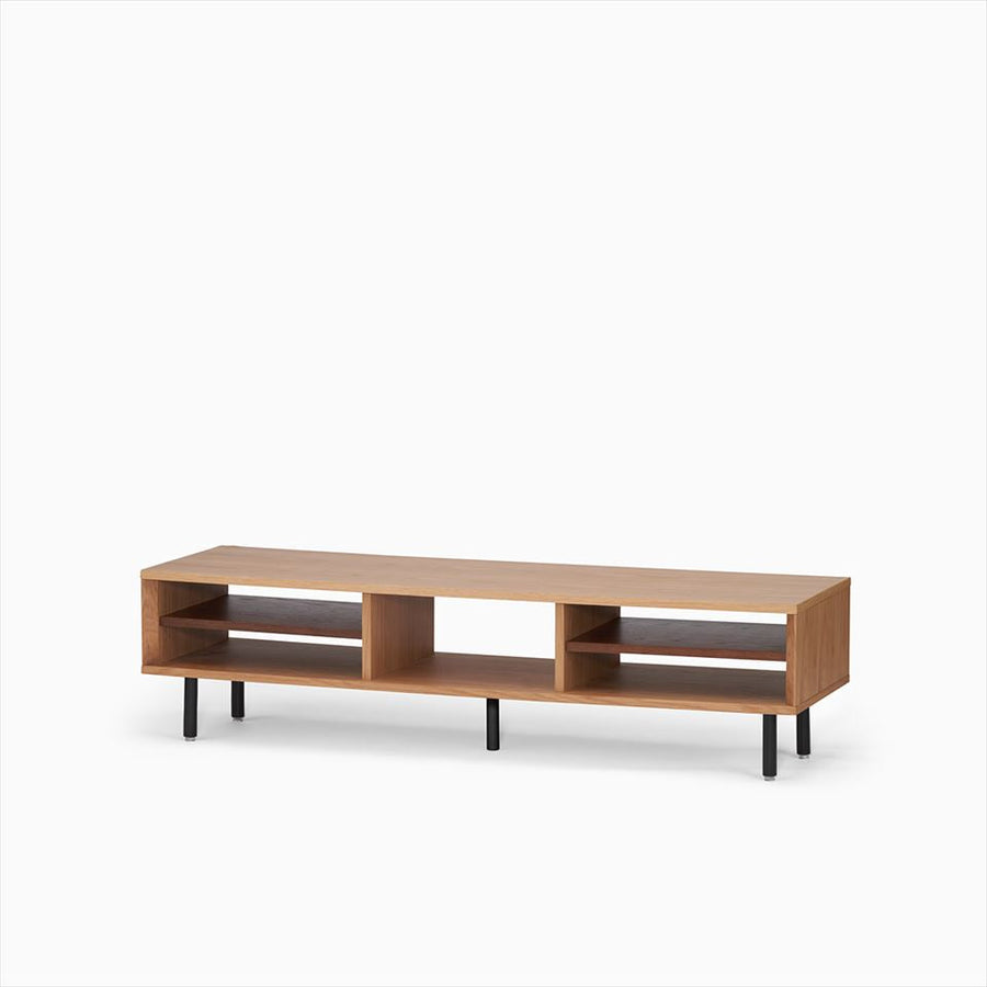 KUUM Linear Wood Low Board W1600 Natural_Steel legs クーム リニアウッド ローボード
