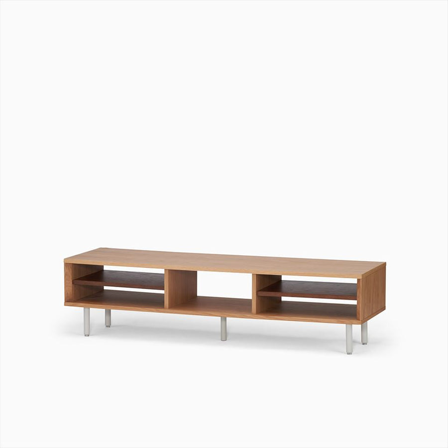 KUUM Linear Wood Low Board W1600 Natural_Steel legs クーム リニアウッド ローボード
