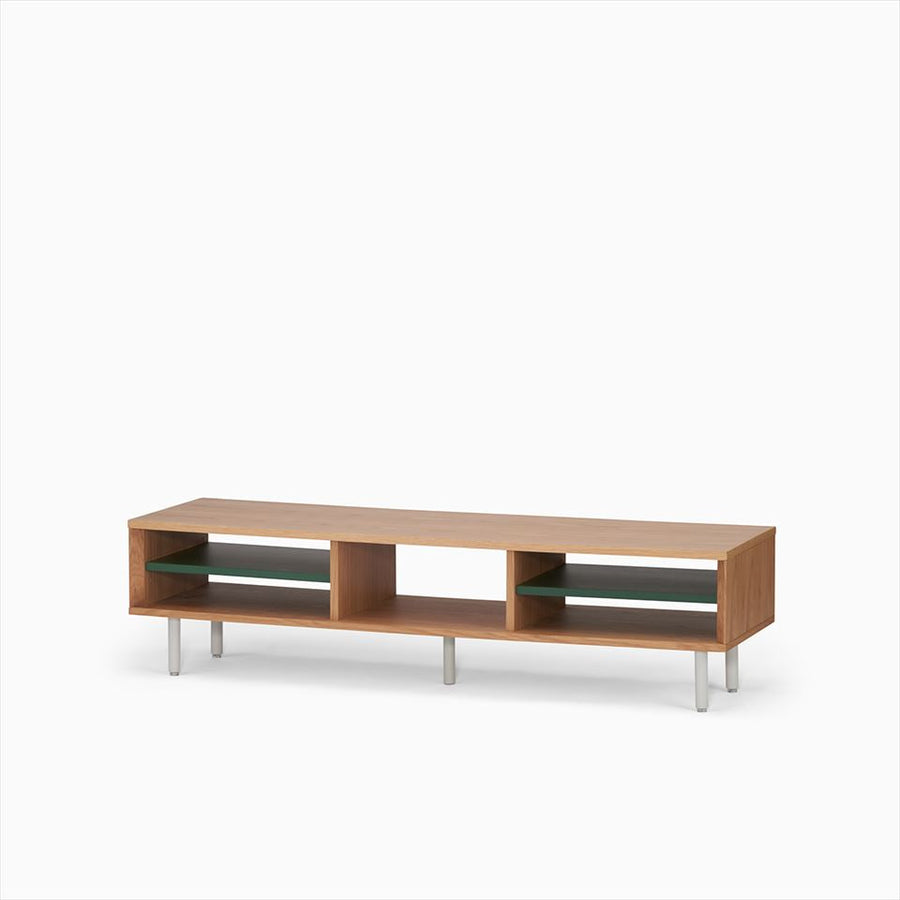 KUUM Linear Wood Low Board W1600 Natural_Steel legs クーム リニアウッド ローボード