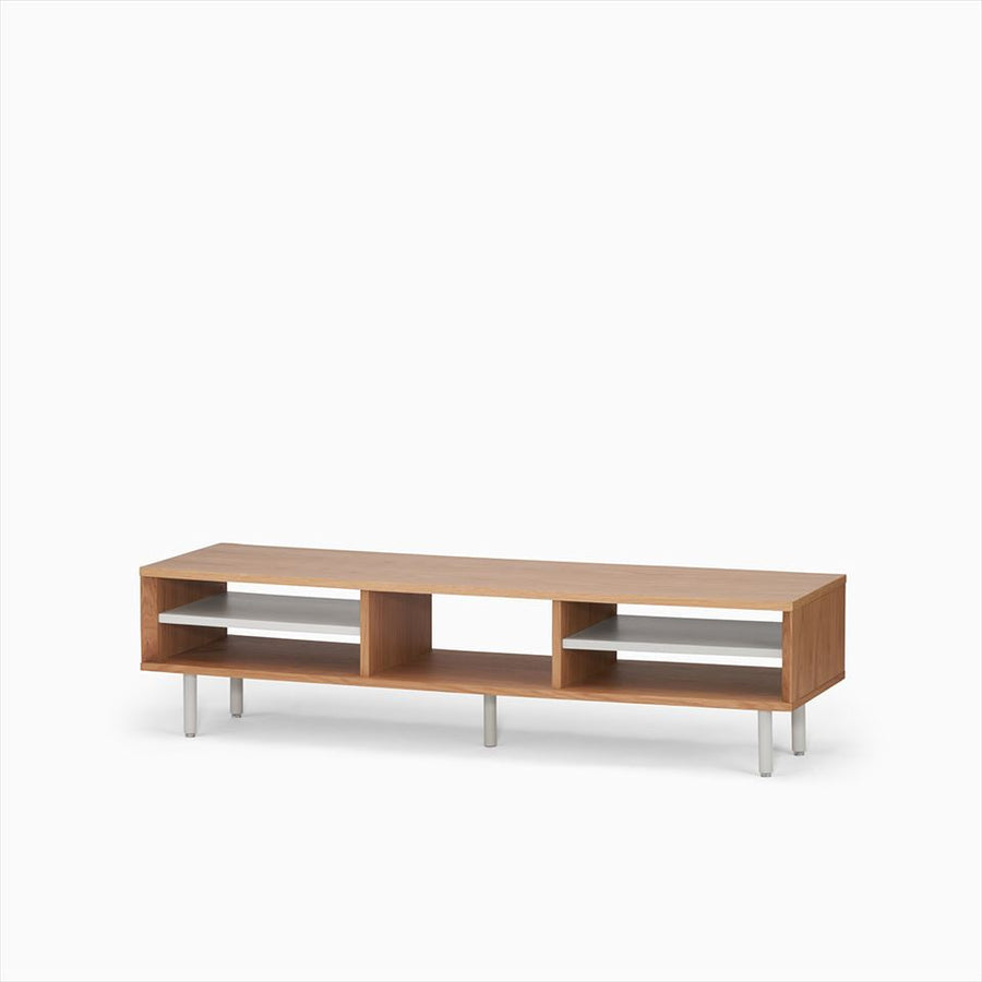 KUUM Linear Wood Low Board W1600 Natural_Steel legs クーム リニアウッド ローボード