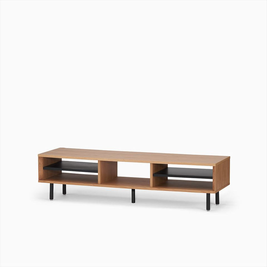 KUUM Linear Wood Low Board W1600 Natural_Steel legs クーム リニアウッド ローボード