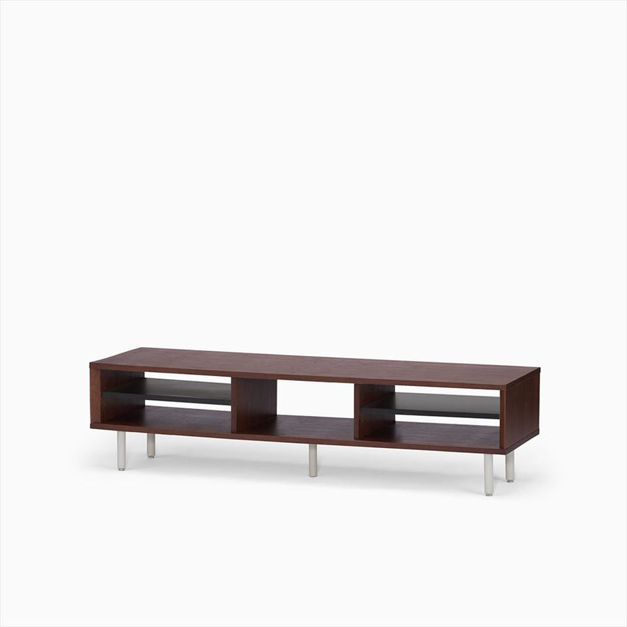 KUUM Linear Wood Low Board W1600 Brown_Steel legs クーム リニアウッド ローボード