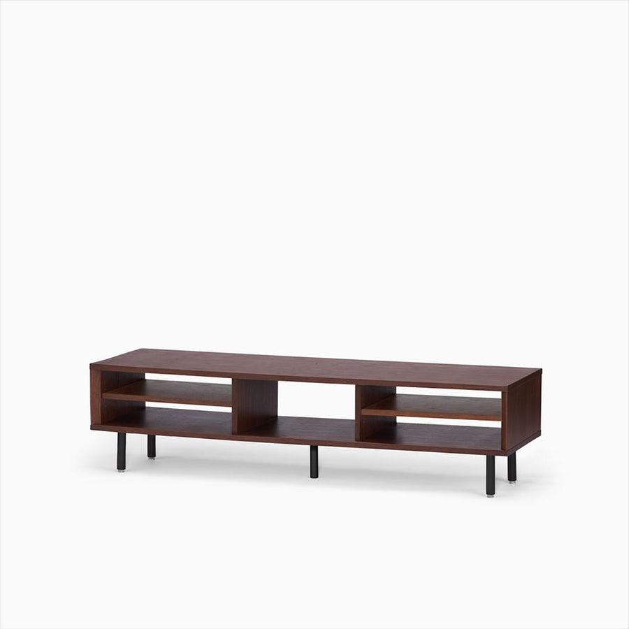KUUM Linear Wood Low Board W1600 Brown_Steel legs クーム リニアウッド ローボード