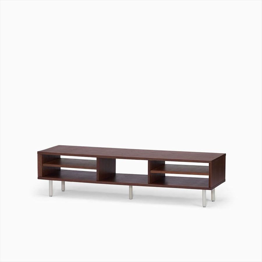 KUUM Linear Wood Low Board W1600 Brown_Steel legs クーム リニアウッド ローボード