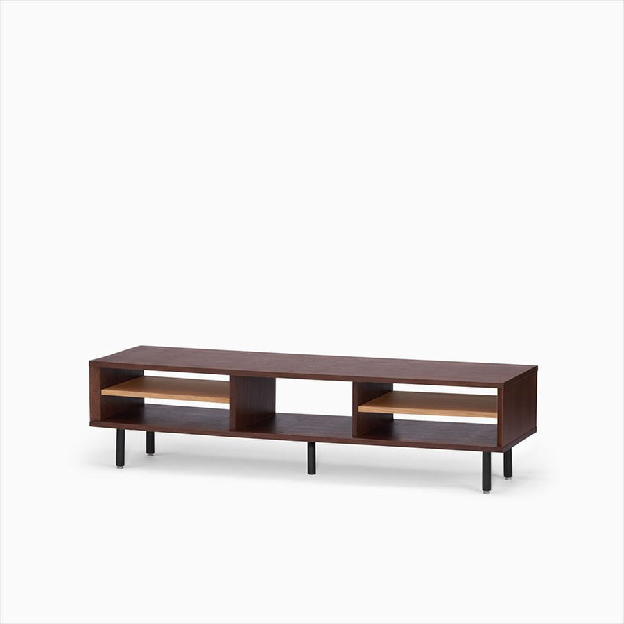 KUUM Linear Wood Low Board W1600 Brown_Steel legs クーム リニアウッド ローボード