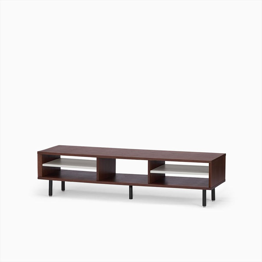 KUUM Linear Wood Low Board W1600 Brown_Steel legs クーム リニアウッド ローボード