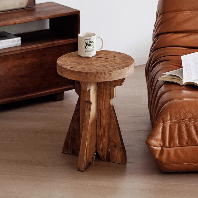 Natural wood design side table