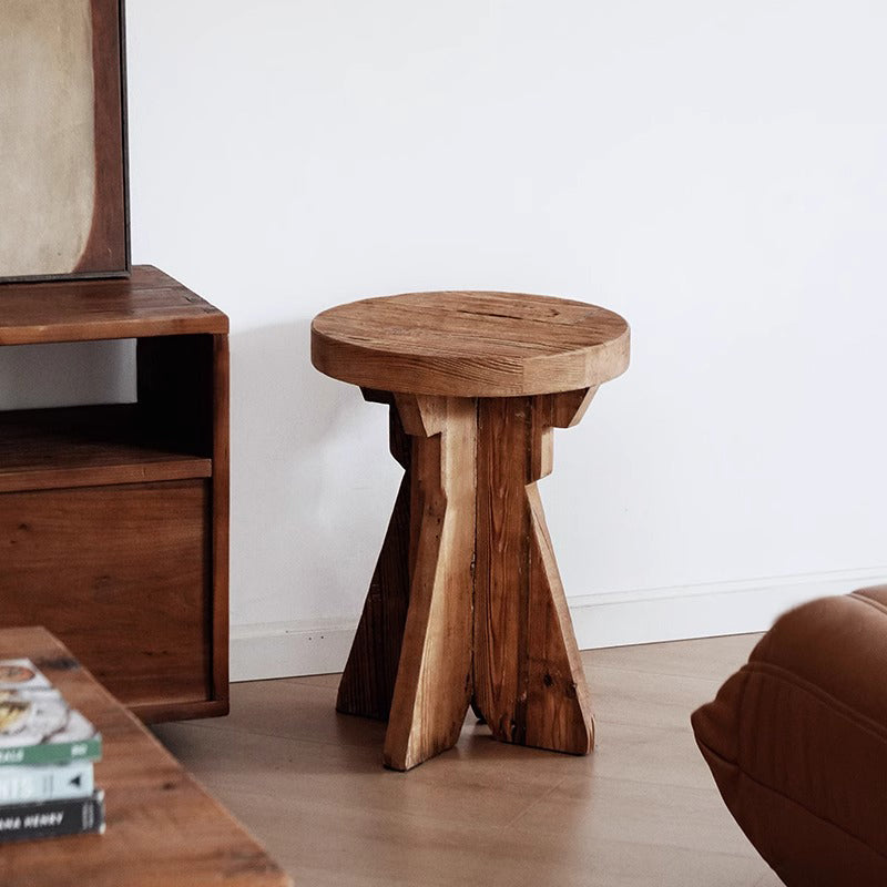 Natural wood design side table