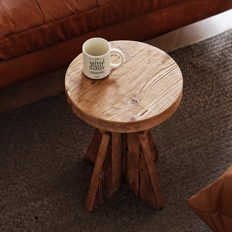 Natural wood design side table