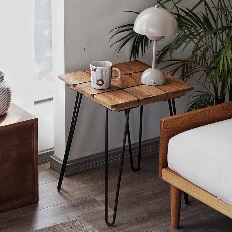 Natural wood square table