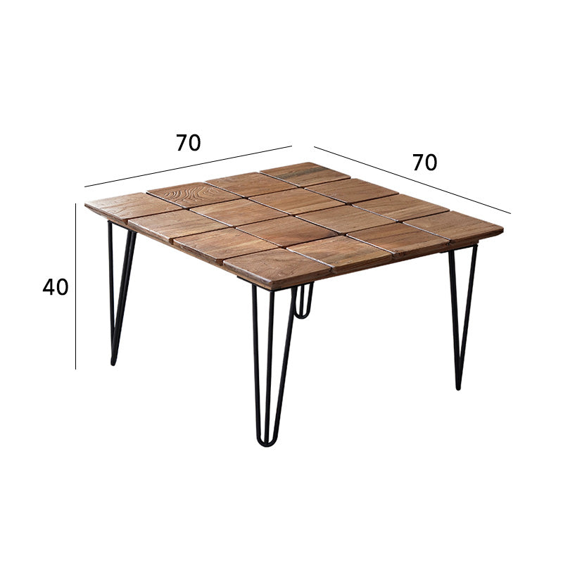 Natural wood square table