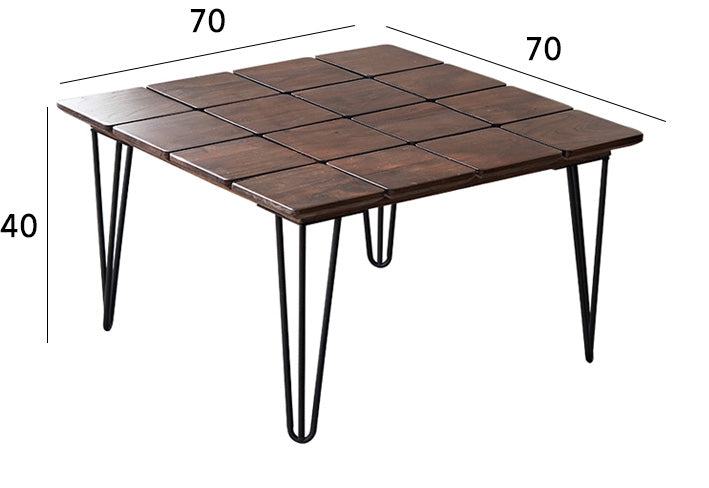 Natural wood square table