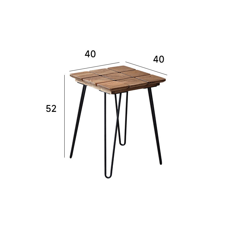 Natural wood square table