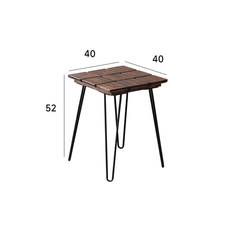 Natural wood square table