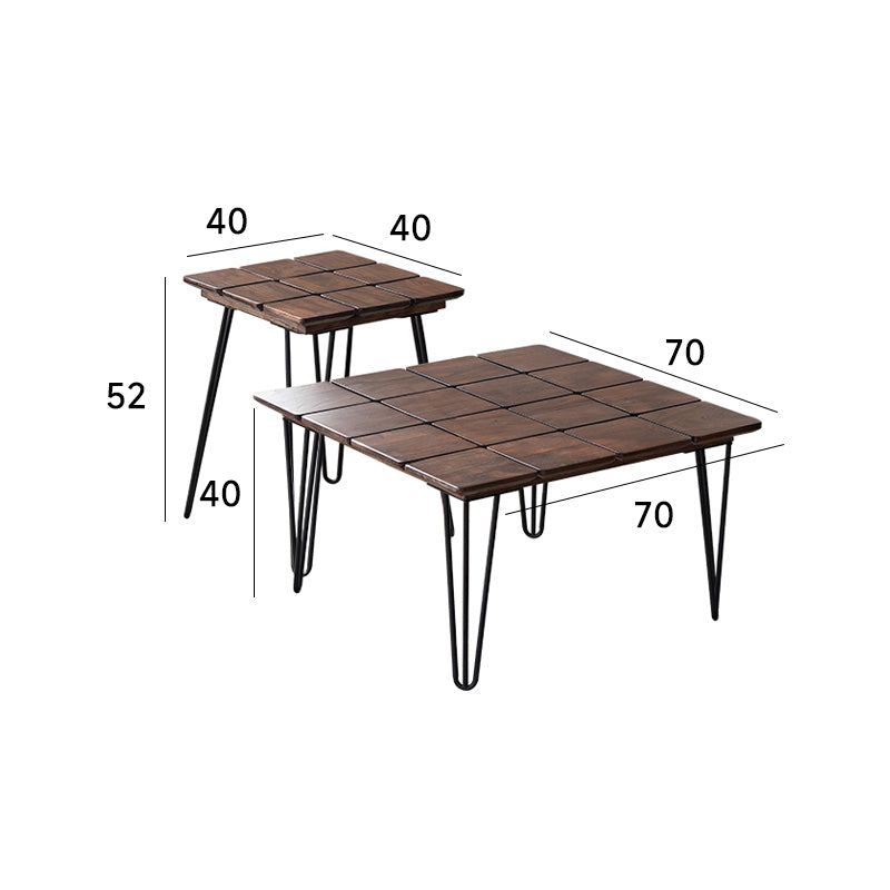 Natural wood square table