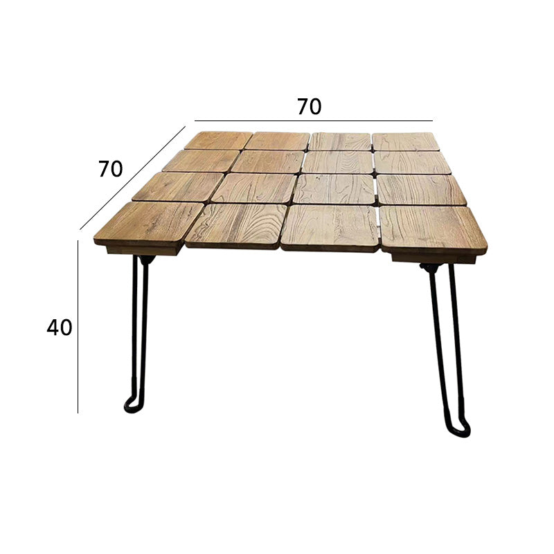 Natural wood square table