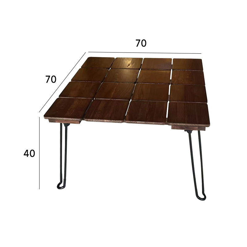 Natural wood square table