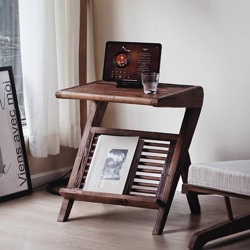 Side table with magazine rack