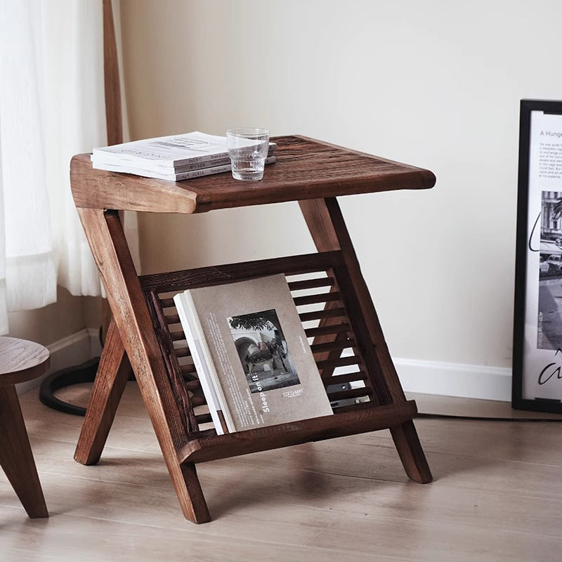 Side table with magazine rack