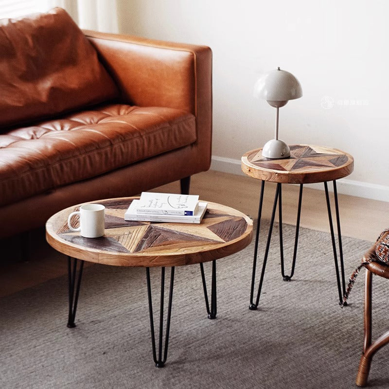 Natural wood vintage star table
