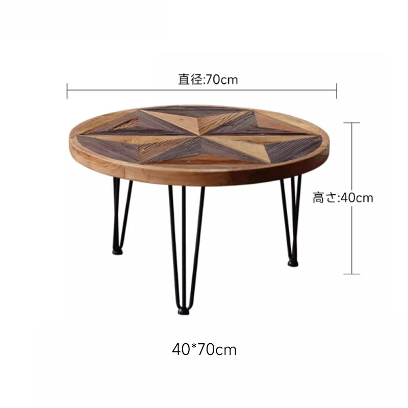 Natural wood vintage star table