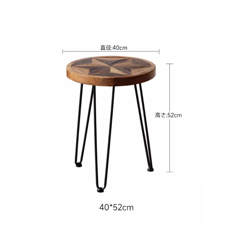 Natural wood vintage star table
