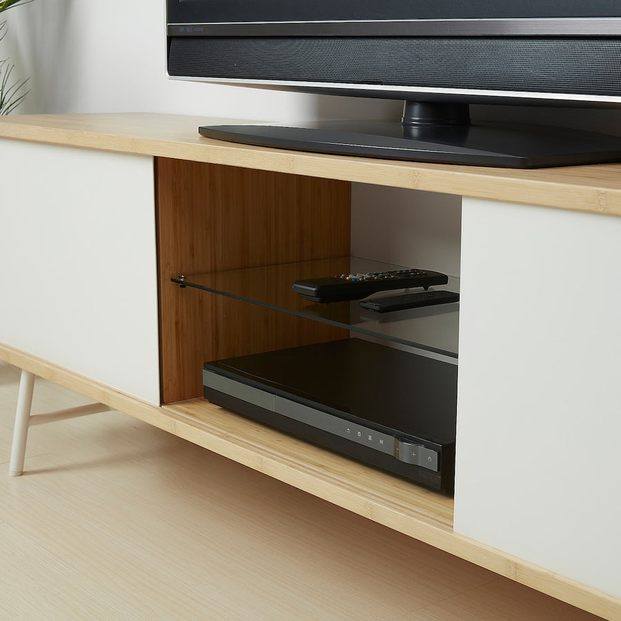 SVENARUM TV stand with sliding doors