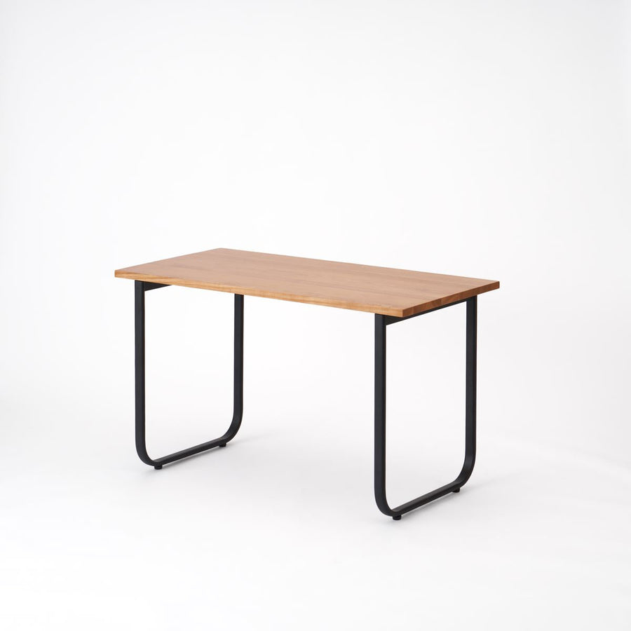 KUUM Table W1200×D600 アッシュ無垢材ナチュラル 鉄脚オーバル