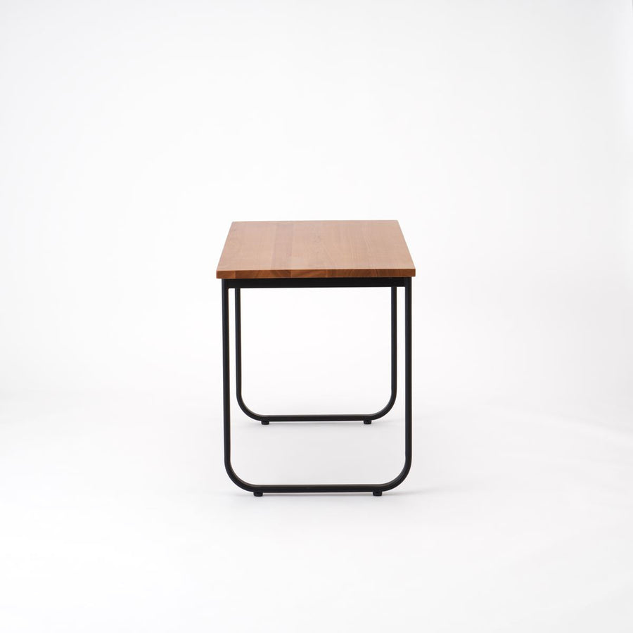 KUUM Table W1200×D600 アッシュ無垢材ナチュラル 鉄脚オーバル