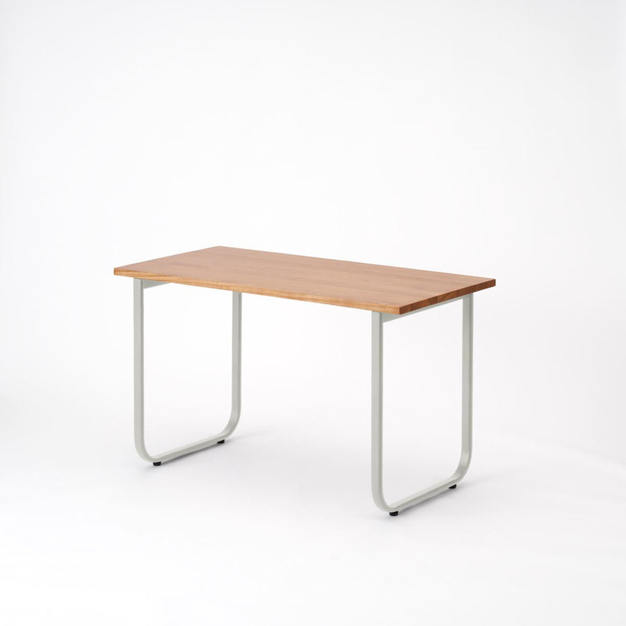 KUUM Table W1200×D600 アッシュ無垢材ナチュラル 鉄脚オーバル