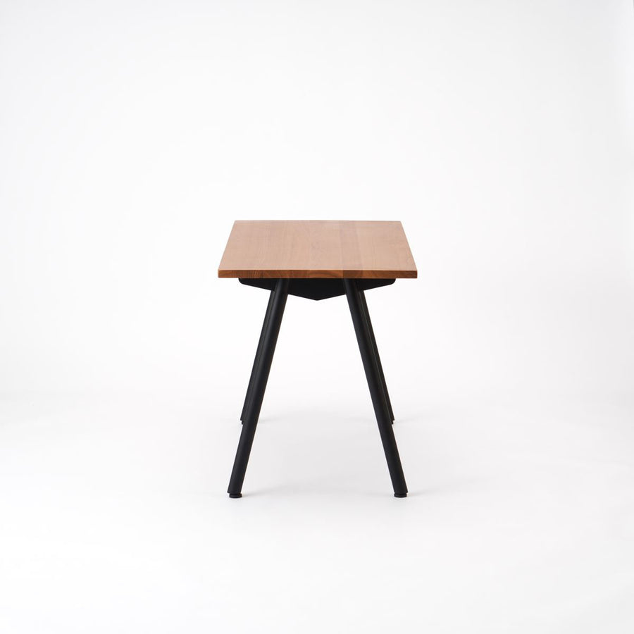 KUUM Table W1200×D600 アッシュ無垢材ナチュラル 鉄脚 V