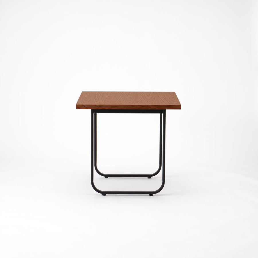 KUUM Table W800×D800 オーク突板ブラウン 鉄脚オーバル