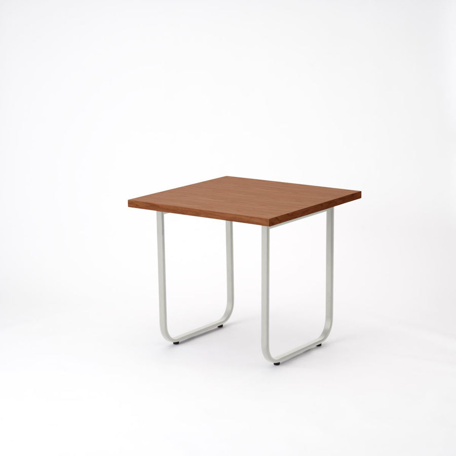 KUUM Table W800×D800 オーク突板ブラウン 鉄脚オーバル