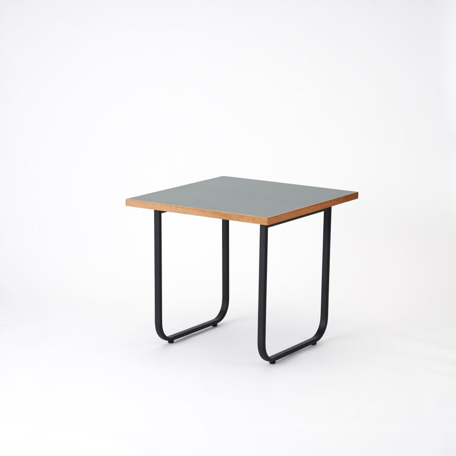 KUUM Table W800×D800 メラミングレー 鉄脚オーバル