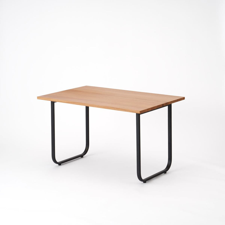 KUUM Table W1200×D800 アッシュ無垢材ナチュラル 鉄脚オーバル