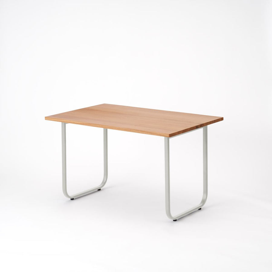 KUUM Table W1200×D800 アッシュ無垢材ナチュラル 鉄脚オーバル