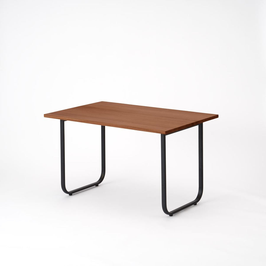 KUUM Table W1200×D800 アッシュ無垢材ブラウン 鉄脚オーバル