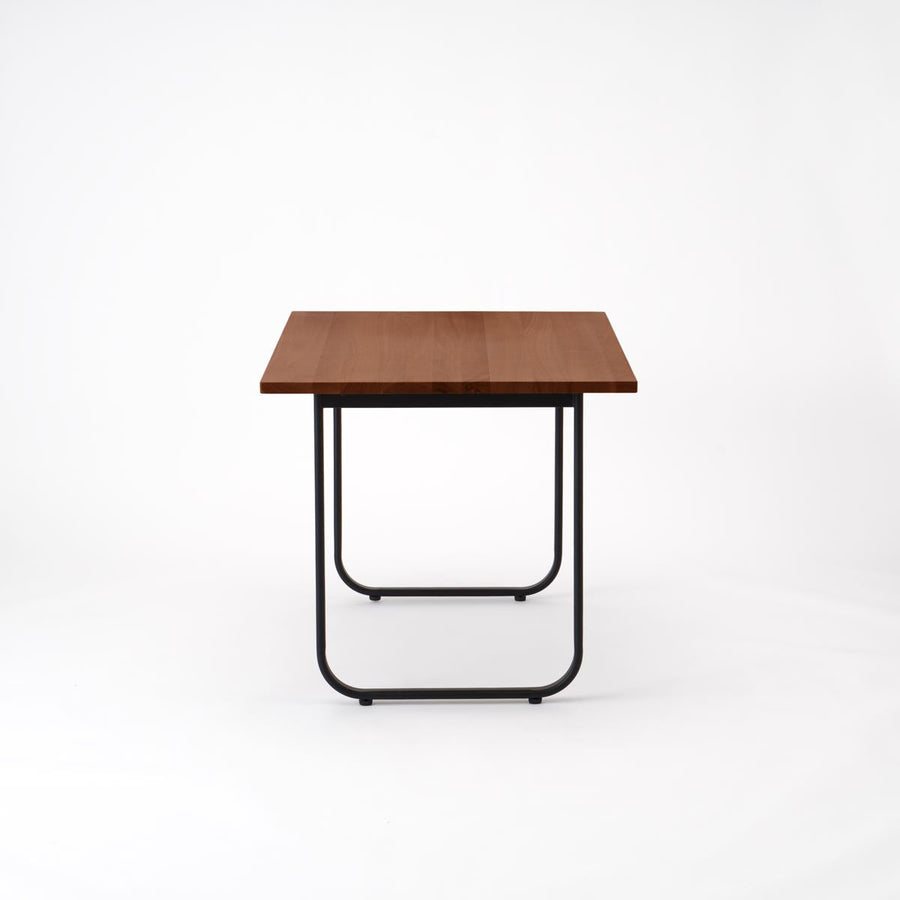 KUUM Table W1200×D800 アッシュ無垢材ブラウン 鉄脚オーバル