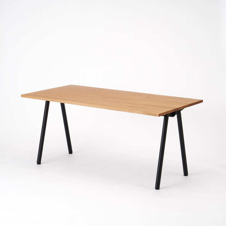 KUUM Table W1600×D800 アッシュ無垢材ナチュラル 鉄脚 V