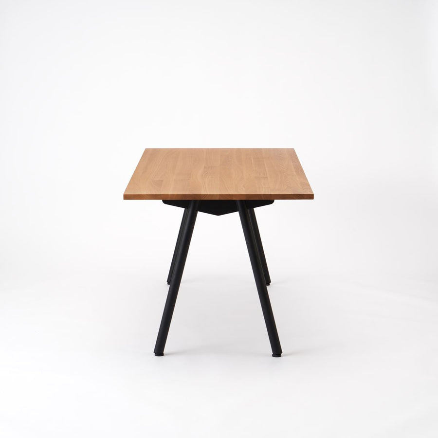 KUUM Table W1600×D800 アッシュ無垢材ナチュラル 鉄脚 V