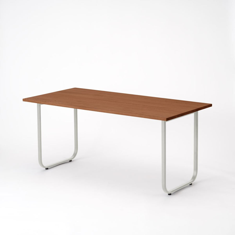 KUUM Table W1600×D800 アッシュ無垢材ブラウン 鉄脚オーバル