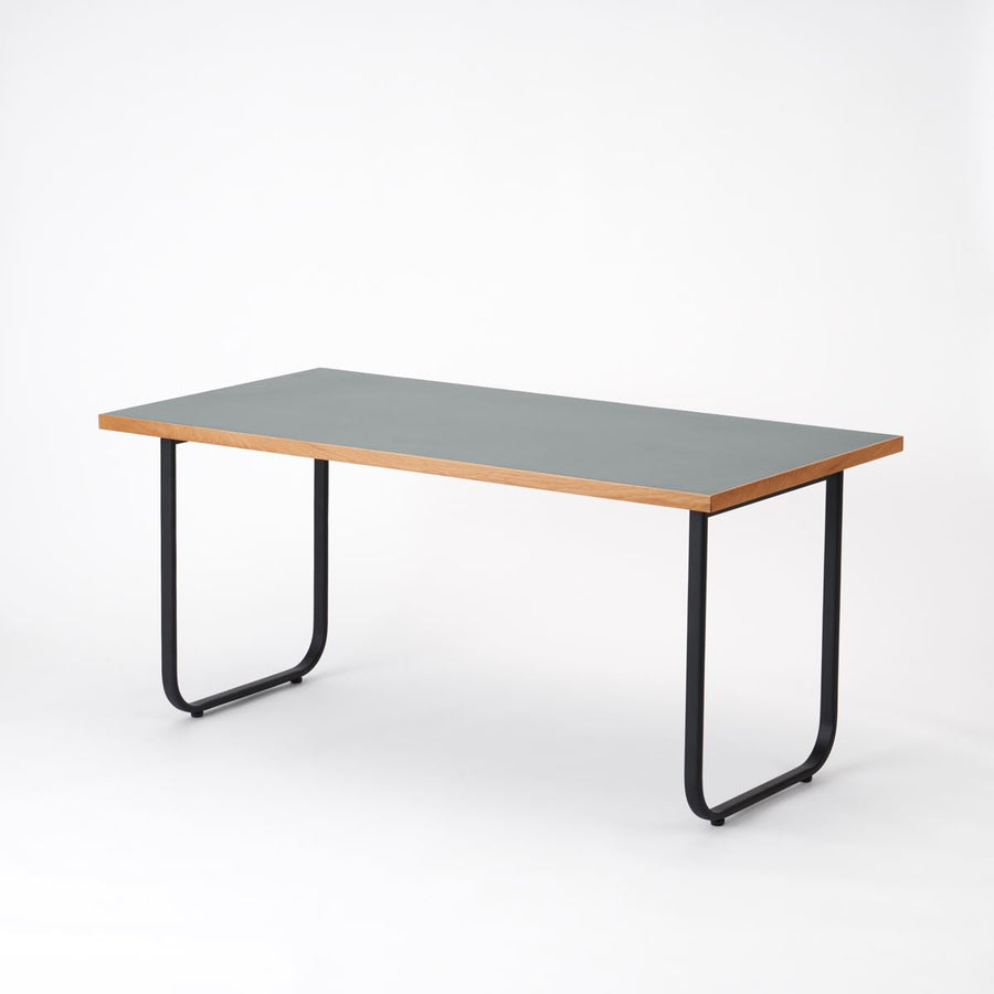 KUUM Table W1600×D800 メラミングレー 鉄脚オーバル