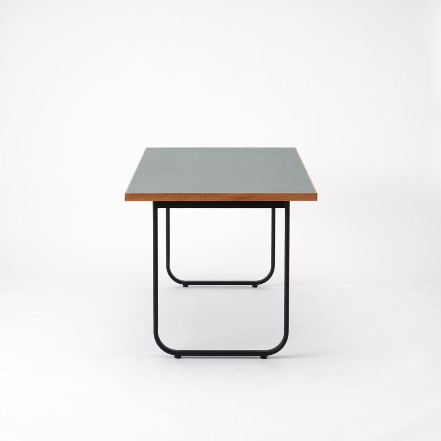 KUUM Table W1600×D800 メラミングレー 鉄脚オーバル