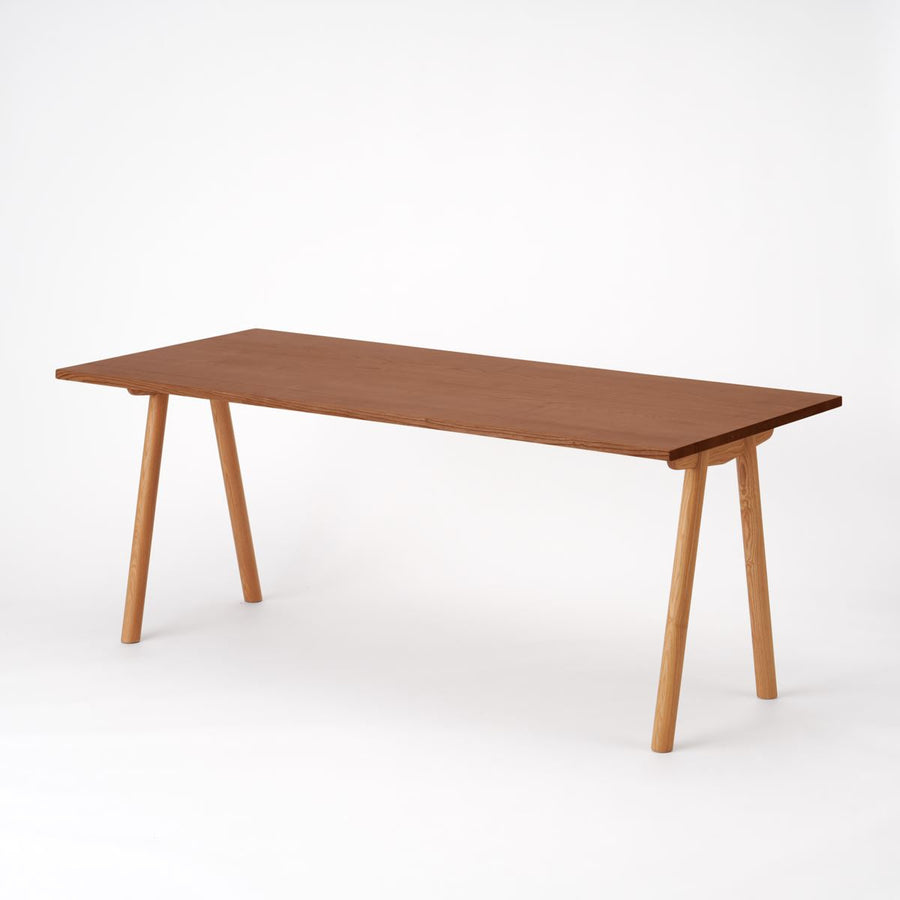 KUUM Table W1800×D800 アッシュ無垢材ブラウン 木脚 V