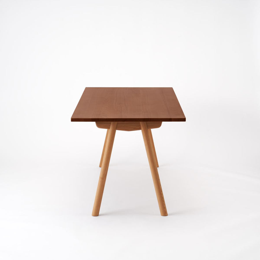 KUUM Table W1800×D800 アッシュ無垢材ブラウン 木脚 V