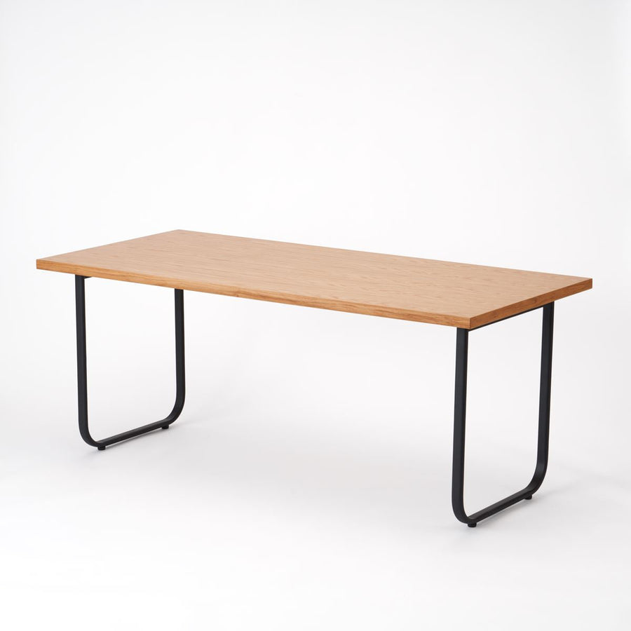 KUUM Table W1800×D800 オーク突板ナチュラル 鉄脚オーバル