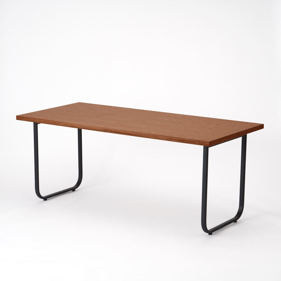 KUUM Table W1800×D800 オーク突板ブラウン 鉄脚オーバル