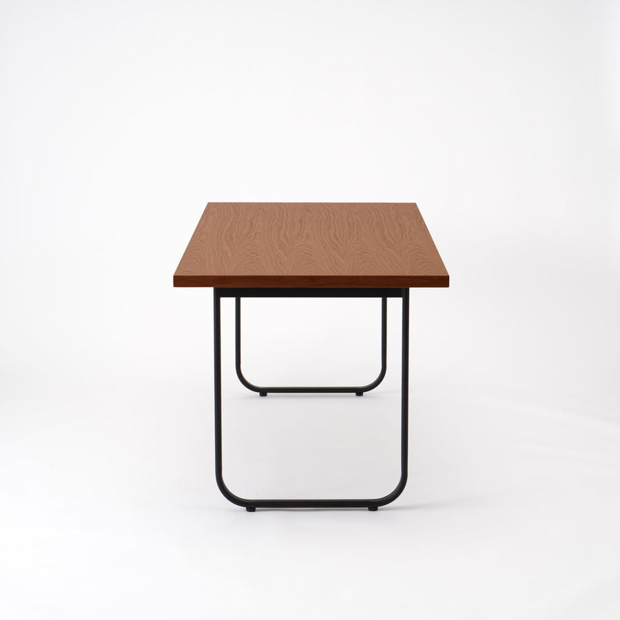 KUUM Table W1800×D800 オーク突板ブラウン 鉄脚オーバル