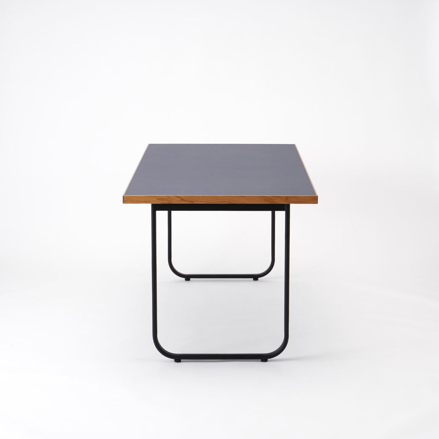 KUUM Table W1800×D800 メラミンネイビー 鉄脚オーバル