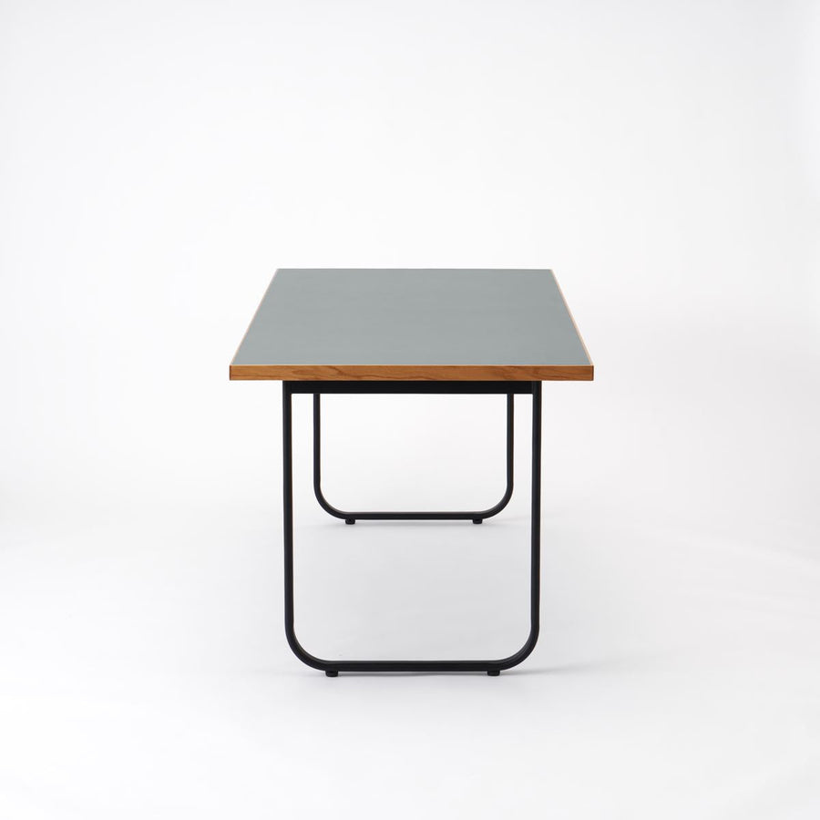 KUUM Table W1800×D800 メラミングレー 鉄脚オーバル